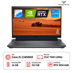 Laptop Dell G15 5530 (Intel Core i5-13450HX, 16GB RAM, 512GB SSD, RTX 3050 6GB, 15.6