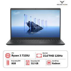 Laptop Dell Inspirion 15 DC15255 (Ryzen 3 7320U, 8GB RAM, 512GB SSD, 15.6