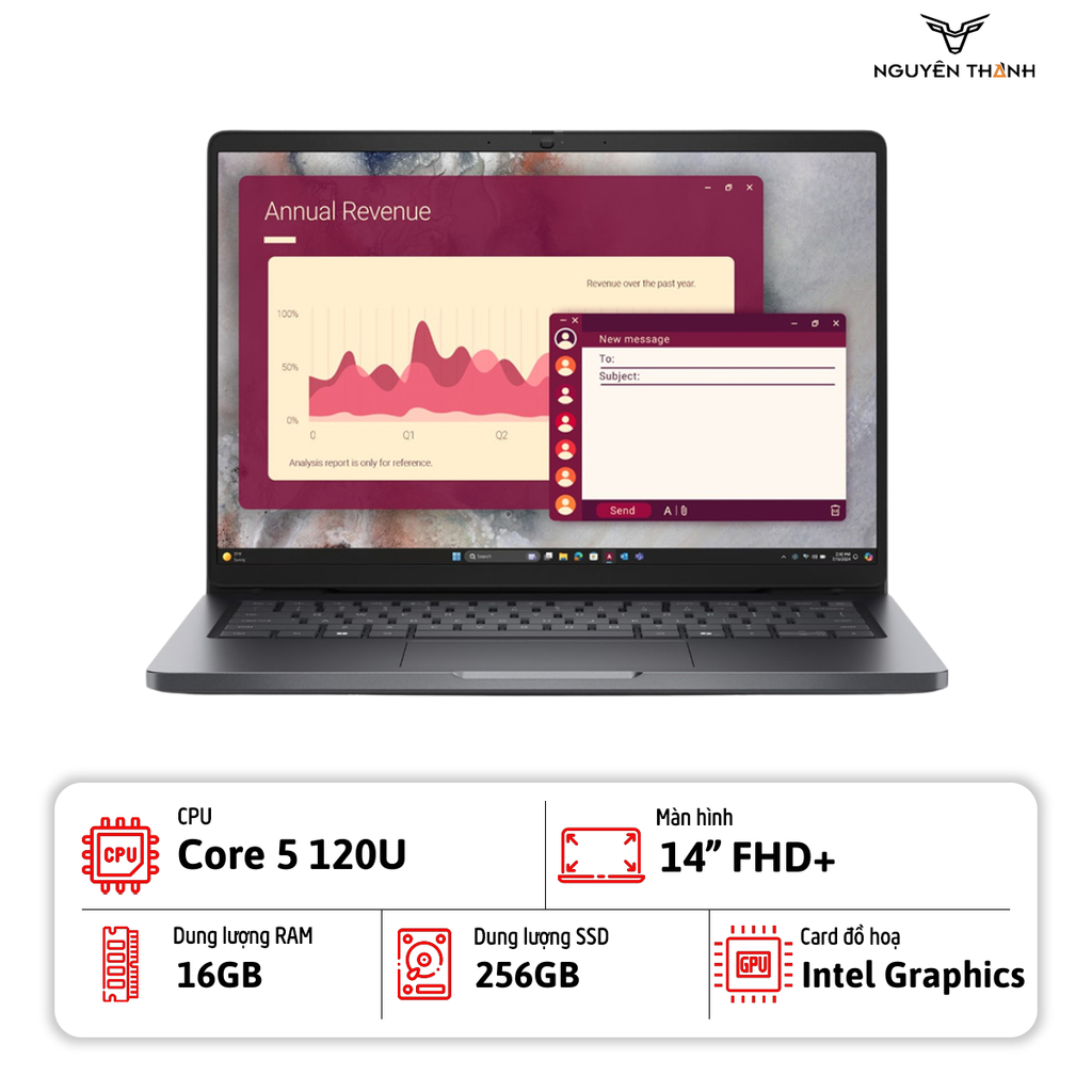 Laptop Dell Pro 14 PC14250 ( Core 5 120U, 16GB RAM, 256GB SSD, 14