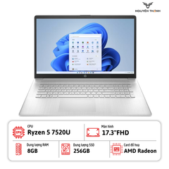 Laptop HP 17-cp2025dx (Ryzen 5 7520U, 8GB RAM, 256GB SSD, 17.3''FHD, Win 11, Natural Silver)