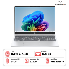 Laptop HP OmniBook 5 16-ag (Ryzen AI 5 340, 16GB RAM, 512GB SSD, 16.0