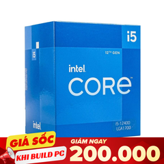 CPU Intel Core i5-12400 (Upto 4.4Ghz, 6 nhân 12 luồng, 18MB Cache, 65W) - Socket Intel LGA 1700 - NO BOX Bảo hành 36 tháng
