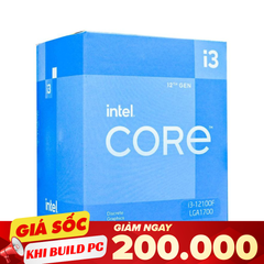 CPU Intel Core i3-12100F (3.3GHz turbo up to 4.3GHz, 4 nhân 8 luồng, 12MB Cache, 58W)- Socket Intel LGA 1700 NO BOX Bảo hành 36 tháng