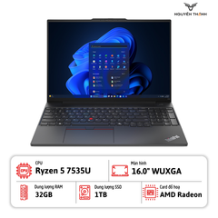 Laptop Lenovo ThinkPad E16 Gen 2 (Ryzen 5 7535U, 32GB RAM, 1TB SSD, 16.0