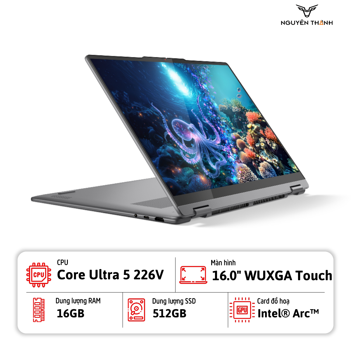 Laptop Lenovo Yoga 7 2-in-1 16ILL10 (Core Ultra 5 226V, 16GB RAM, 512GB SSD, 16.0