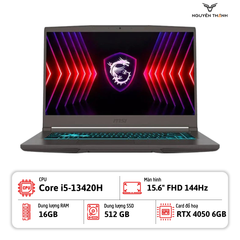 Laptop MSI Thin 15 B13VE (Core i5-13420H, 16GB, 512GB SSD, RTX4050 6GB, 15.6