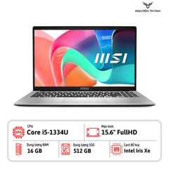 Laptop MSI Modern 15 F13MG (Intel Core i5-1335U, 16GB DDR5, SSD 512GB, 15.6 inch FullHD, Silver)