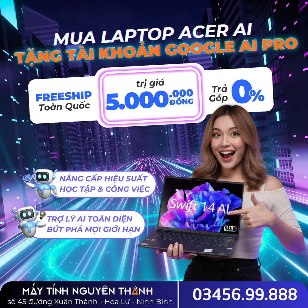 Laptop Acer Swift Go 14 SFG14-73T-75FA (Ultra 7 155H, 16GB RAM, 2TB SSD, 14