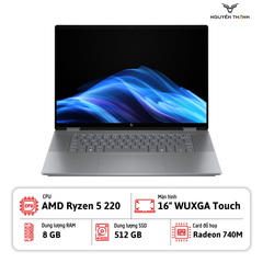 Laptop HP OmniBook X Flip 16-be0003dx (Ryzen 5 220, 8GB RAM, 512GB SSD, AMD Radeon 740M, 16