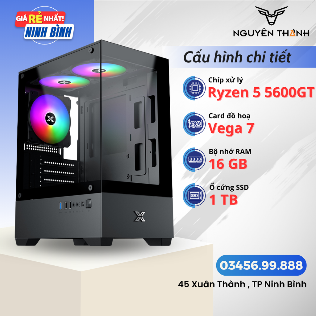 Máy tính PC AMD R5 5600GT Ram 16GB SSD 512GB Siêu khoẻ siêu rẻ