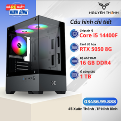 Máy tính Gaming - Đồ hoạ Intel Core i5 -14400F | RAM 16GB | VGA RTX 5050 8GB