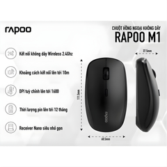 Chuột Không Dây Rapoo M1 | Silent Click, 1600 DPI