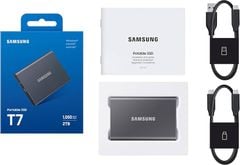 Ổ Cứng Di Động SSD Samsung T7 Portable 2TB 2.5 inch USB 3.2 Xám (Đọc 1050MB/s - Ghi 1000MB/s)
