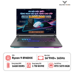Laptop ASUS ROG Strix G16 Gaming (Ryzen 9 8940HX, 16GB RAM, 1TB SSD, RTX 5070 8GB, 16” FHD+ 165Hz)