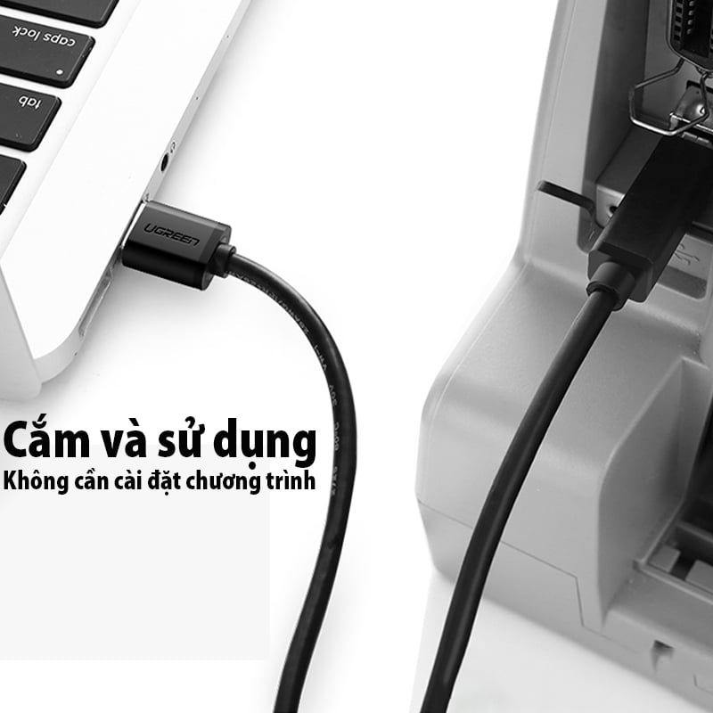 Dây Máy In USB 3.0 Ugreen 10328 (Dài 3m) Chính Hãng - Chống Nhiễu Tốt