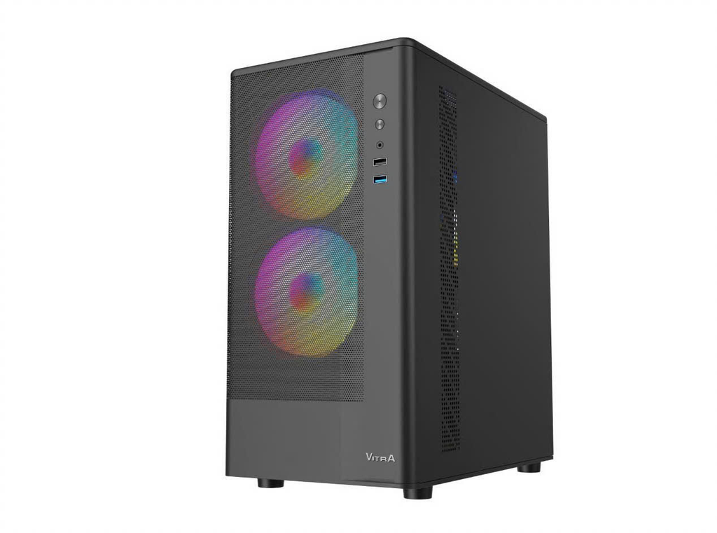Vỏ Case Vitra Cruise Ax5 Black 3Fan RGB (M-ATX, Hỗ Trợ Rad 240mm, Kính Hông Trượt)