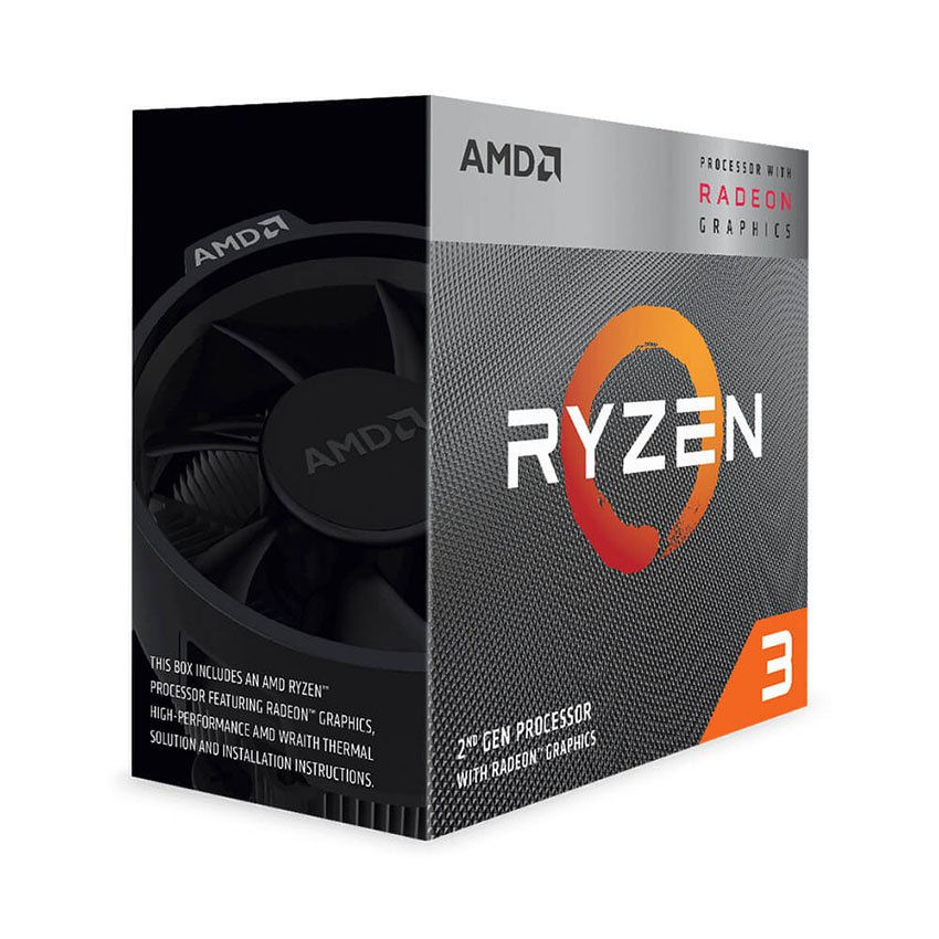CPU AMD Ryzen 3 3200G (AMD AM4 , 4 Core, 4 Thread, Base 3.6Ghz, Turbo 4.0Ghz, Cache 6MB) NO BOX