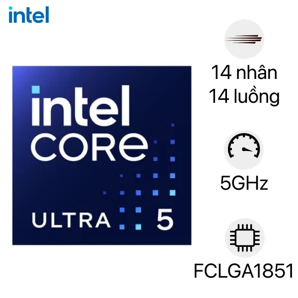 CPU Intel Core Ultra 5 235 (Up 5.0 GHz, 14 Nhân 14 Luồng, 24MB Cache, Arrow Lake-S)