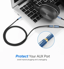 Cáp audio 3.5mm dài 3m dây bọc dù đầu bọc hợp kim Ugreen 10688 cao cấp