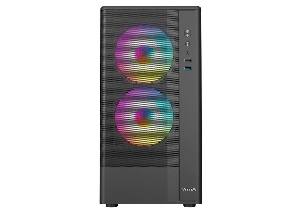 Vỏ Case Vitra Cruise Ax5 Black 3Fan RGB (M-ATX, Hỗ Trợ Rad 240mm, Kính Hông Trượt)