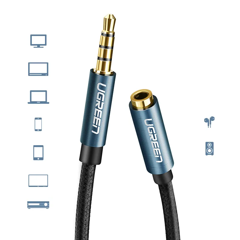Cáp audio 3.5mm dài 3m dây bọc dù đầu bọc hợp kim Ugreen 10688 cao cấp
