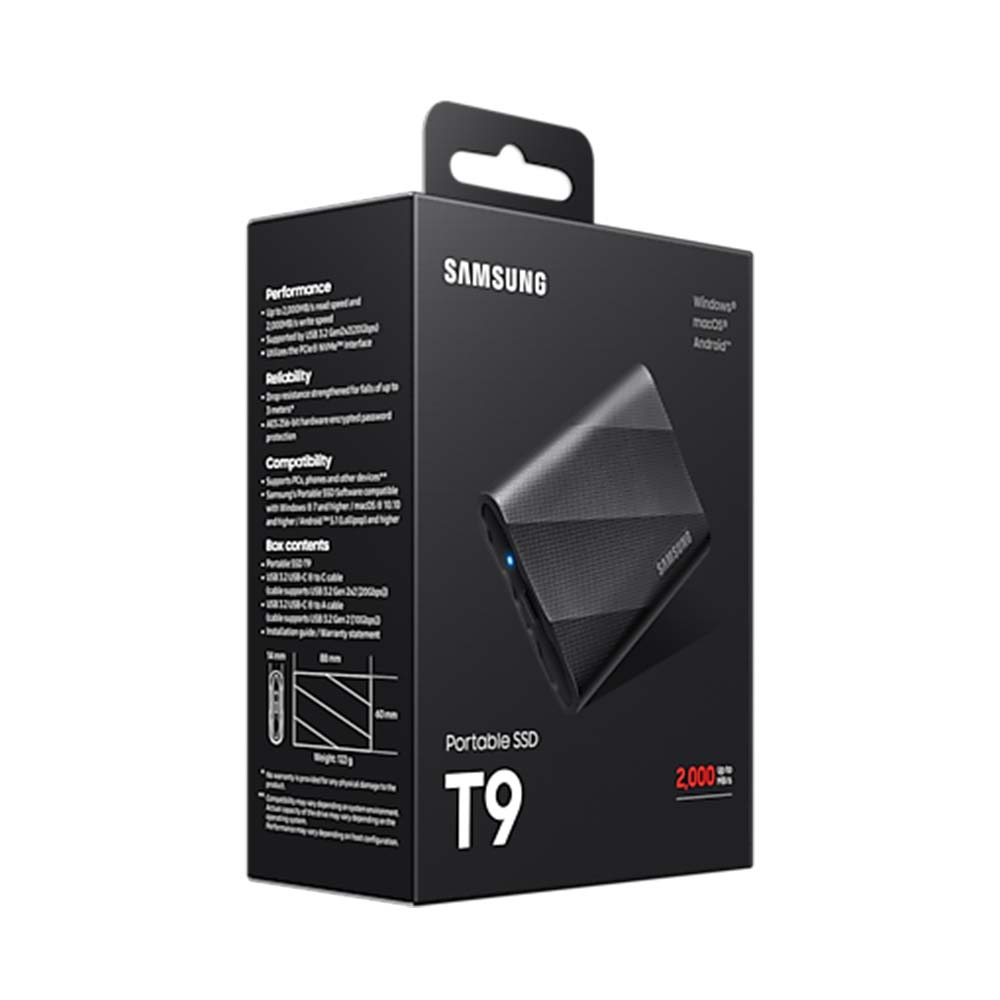 Ổ Cứng Di Động SSD Samsung T9 1TB USB 3.2 Gen 2 MU-PG1T0B/WW