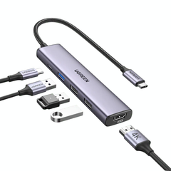 Hub USB Type-C 5 trong 1 ra HDMI 4K@30Hz, USB 2.0, USB 3.0, Sạc PD 100W Ugreen 15495