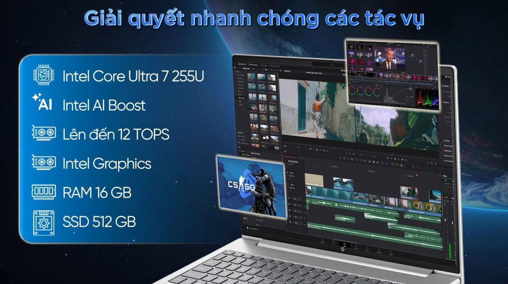 Laptop HP ProBook 4 G1i 16 (Ultra 7 255U, 16GB RAM, 512GB SSD, 16