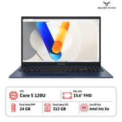 Laptop Asus VivoBook 15 F1504VAP (Core 5 120U, Ram 24GB, SSD 512GB, 15.6'' FHD, Quiet Blue)