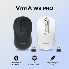 Chuột không dây VITRA W9 Pro Bluetooth + 2.4GHz