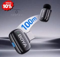 BOYA Mini 07 - Micro Đầu Ngón Tay Không Dây, Kẹp Áo, Dùng Cho Điện Thoại Type-C, Bắt Xa 100m, Chống Ồn (1 Mic)