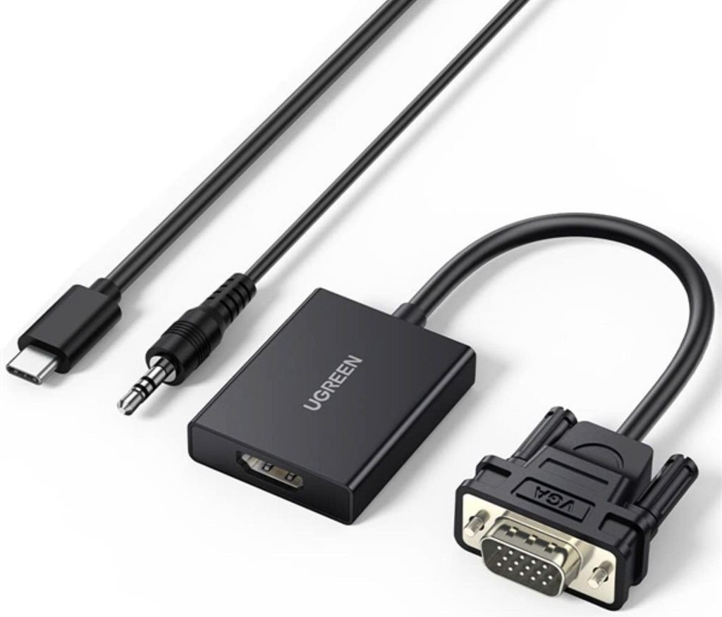 Cáp Chuyển VGA Sang HDMI Ugreen 50945 – Chuẩn 1080P, Âm Thanh Đồng Bộ