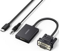 Cáp Chuyển VGA Sang HDMI Ugreen 50945 – Chuẩn 1080P, Âm Thanh Đồng Bộ
