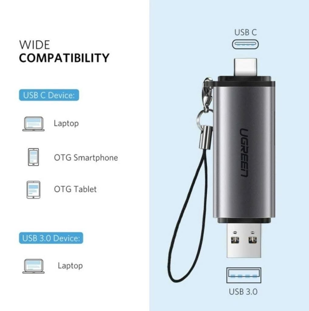 Đầu Đọc Thẻ Ugreen 50706 (Type C & USB 3.0) | Uy Tín Ninh Bình