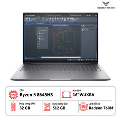 Laptop HP ZBook Power G11 A (Ryzen 5 8645HS, 32GB RAM, 512GB SSD, Radeon 760M, 16