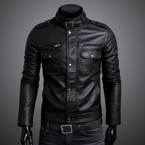 Áo khoác da nam Biker cao cấp AD4125