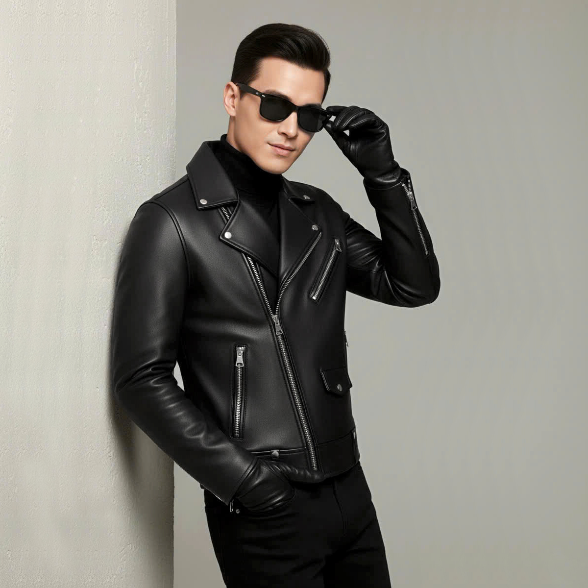 Áo khoác da nam biker cao cấp Pigofashion ADN1925