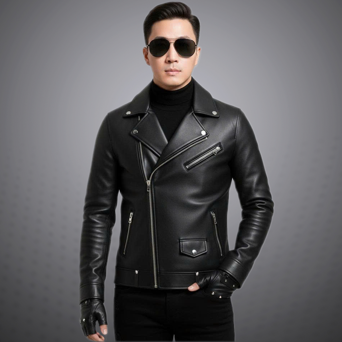 Áo khoác da nam biker cao cấp Pigofashion ADN1925