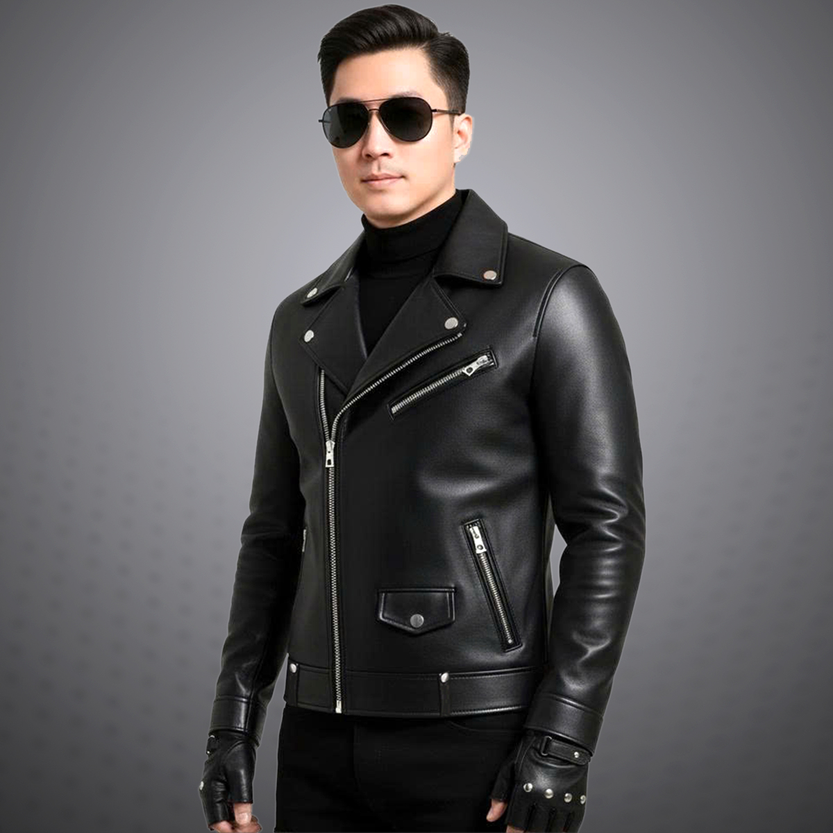 Áo khoác da nam biker cao cấp Pigofashion ADN1925