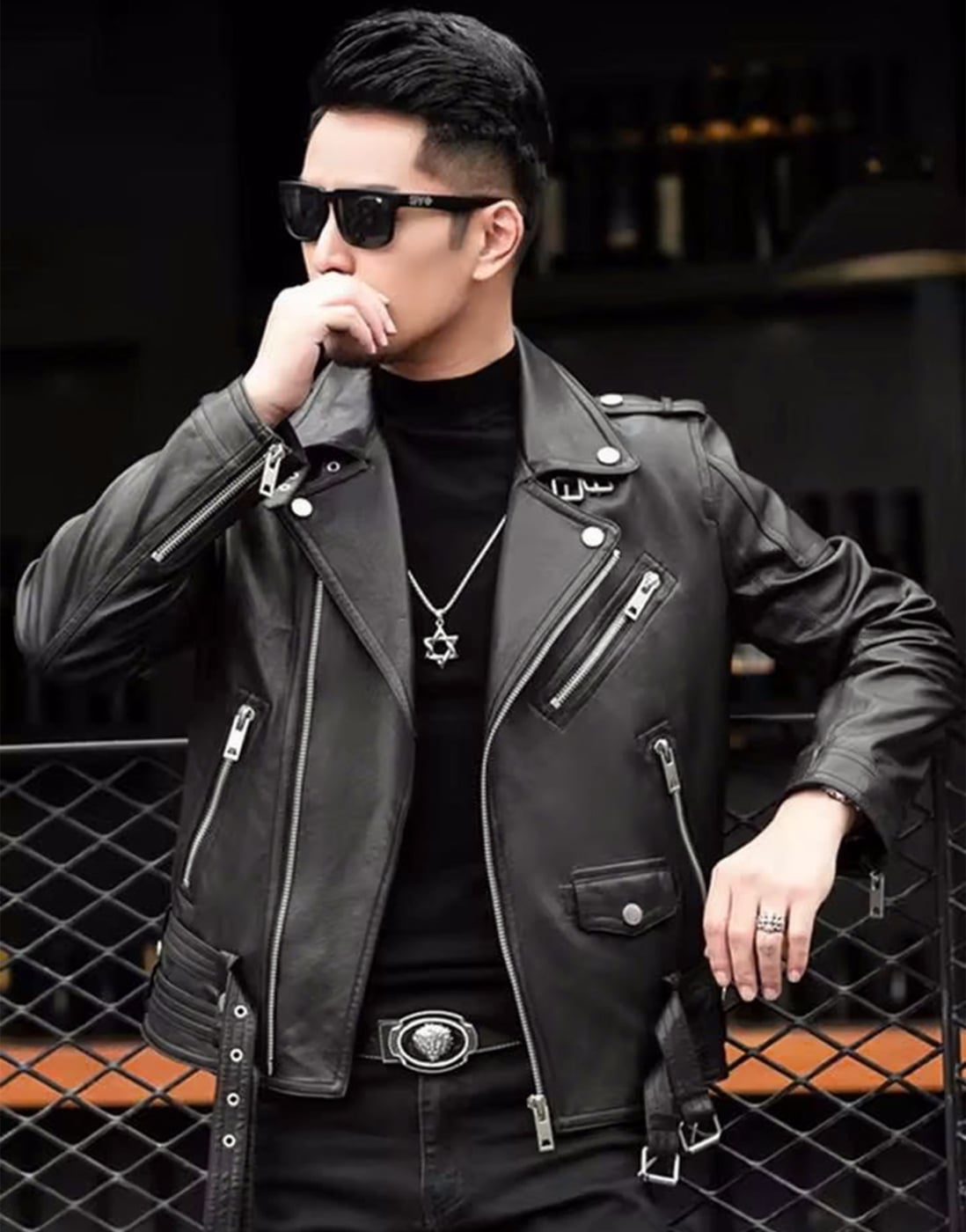 Áo khoác da nam biker cao cấp Pigofashion ADN2026