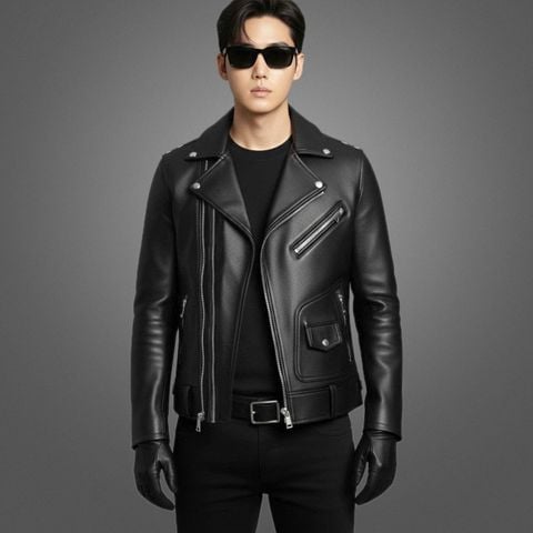 Áo khoác da nam biker cao cấp Pigofashion AVN2501