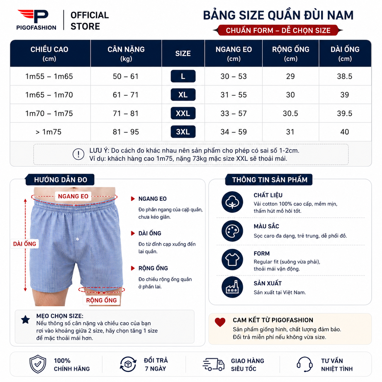 Bộ 10 quần đùi nam caro xuất khẩu có túi , chất cotton sợi trẻ chính hãng PigoFashion QDCR03