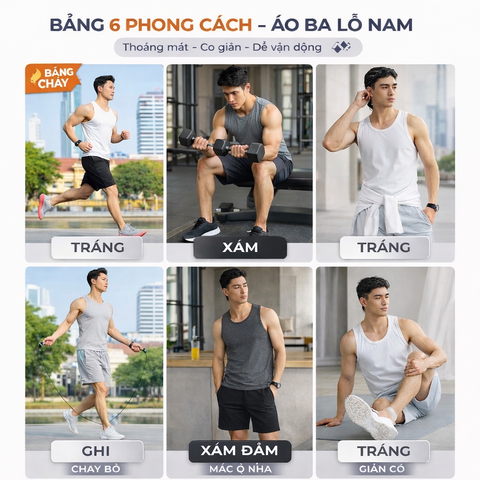 Combo 3 áo ba lỗ nam mỏng nhẹ thoáng mát ABL01 PigoFashion