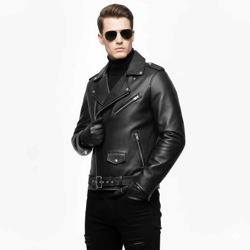 Áo khoác da nam Biker cao cấp ADN1025 PigoFashion