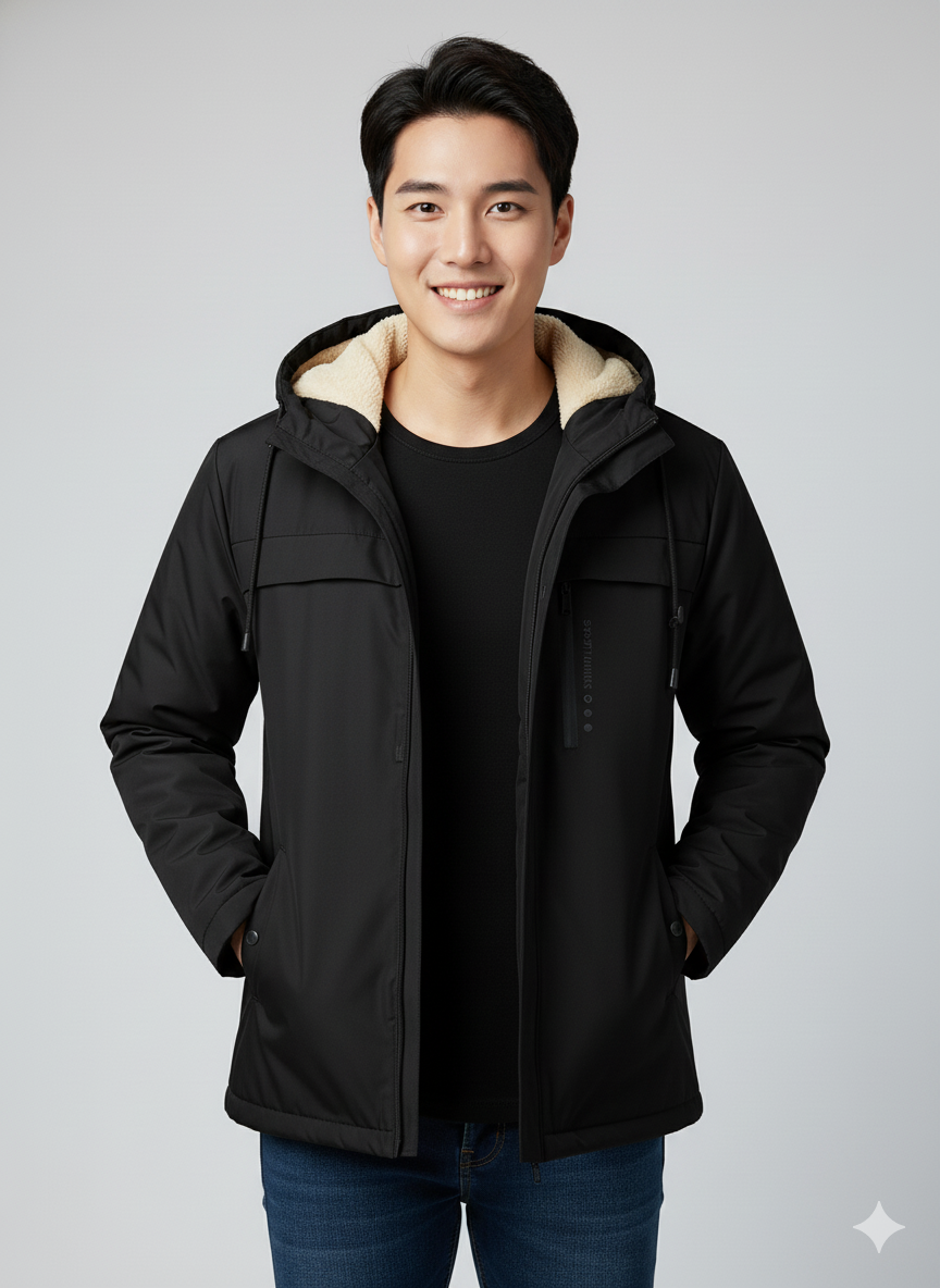 Áo khoác dù lót lông dày cán 2 lớp có nón AKD49 pigofashion