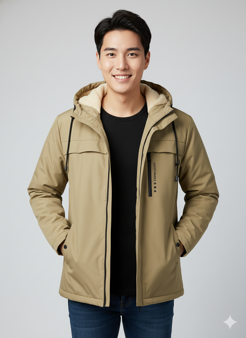 Áo khoác dù lót lông dày cán 2 lớp có nón AKD49 pigofashion