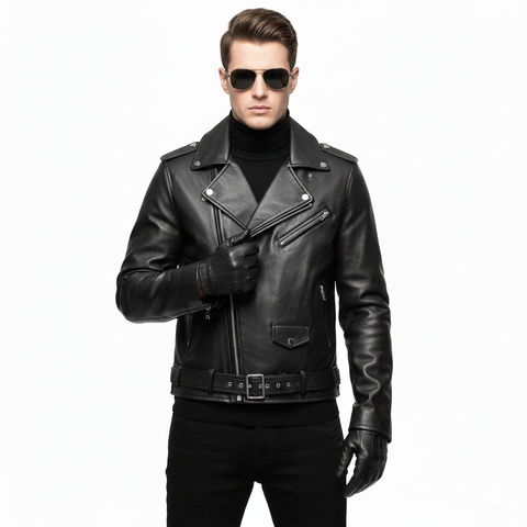 Áo khoác da nam Biker cao cấp ADN1025 PigoFashion