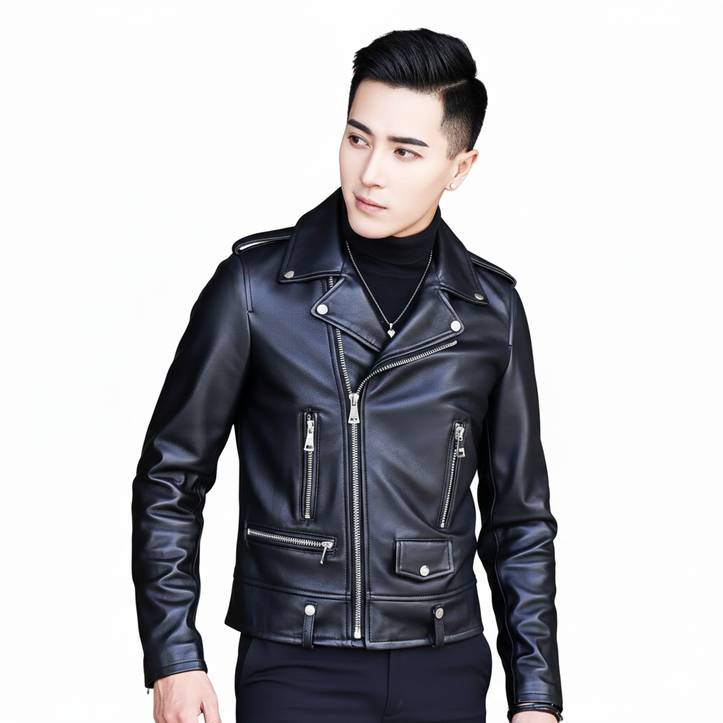 Áo khoác da nam Biker cao cấp ADN15