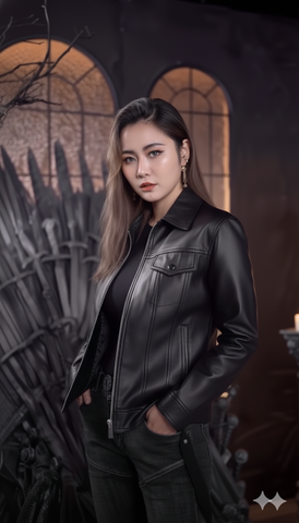 Áo khoác da bacsic cao cấp cổ bẻ cao cấp AD32