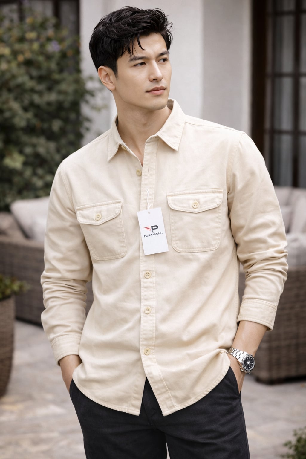 Áo khoác kaki nam túi hộp Pigo Essentials, wash nhẹ form trẻ trung cao cấp Phong Cách Pigofashion AKKJ05